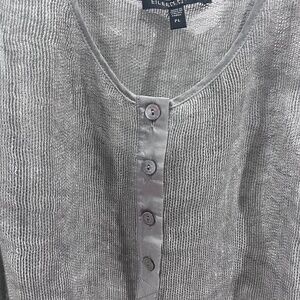 Eileen Fisher Tank Top Women's PL Gray Sheer Lightweight